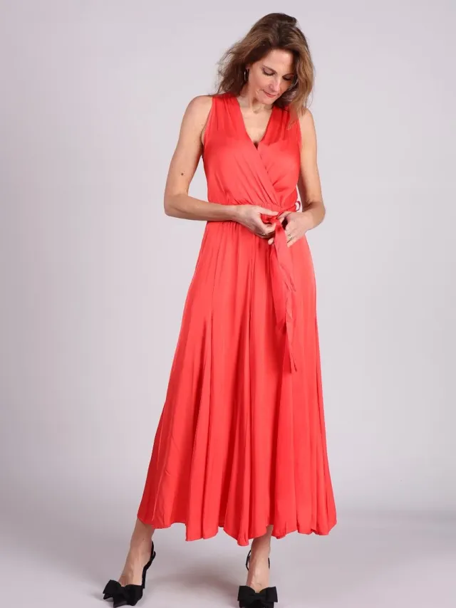 FRNCH PARIS FRNCH Iride maxi-jurk satijn rood