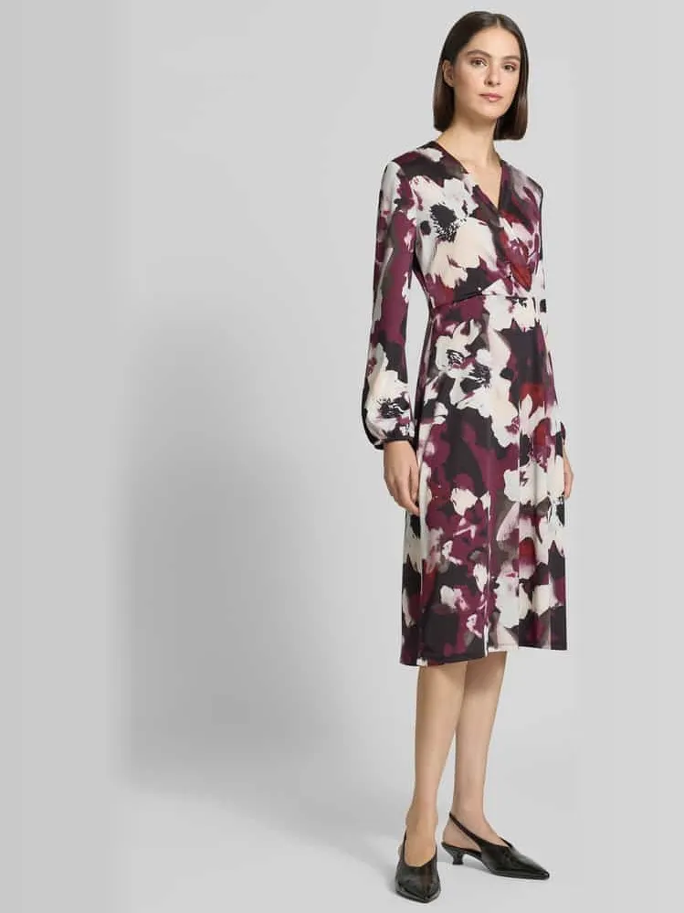 ZABAIONE Midi-jurk in wikkellook met v-hals violet, foto 3