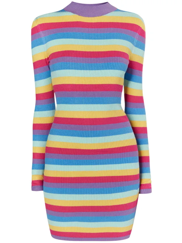 Mymo Gebreide jurk Dames Violet veelkleurig