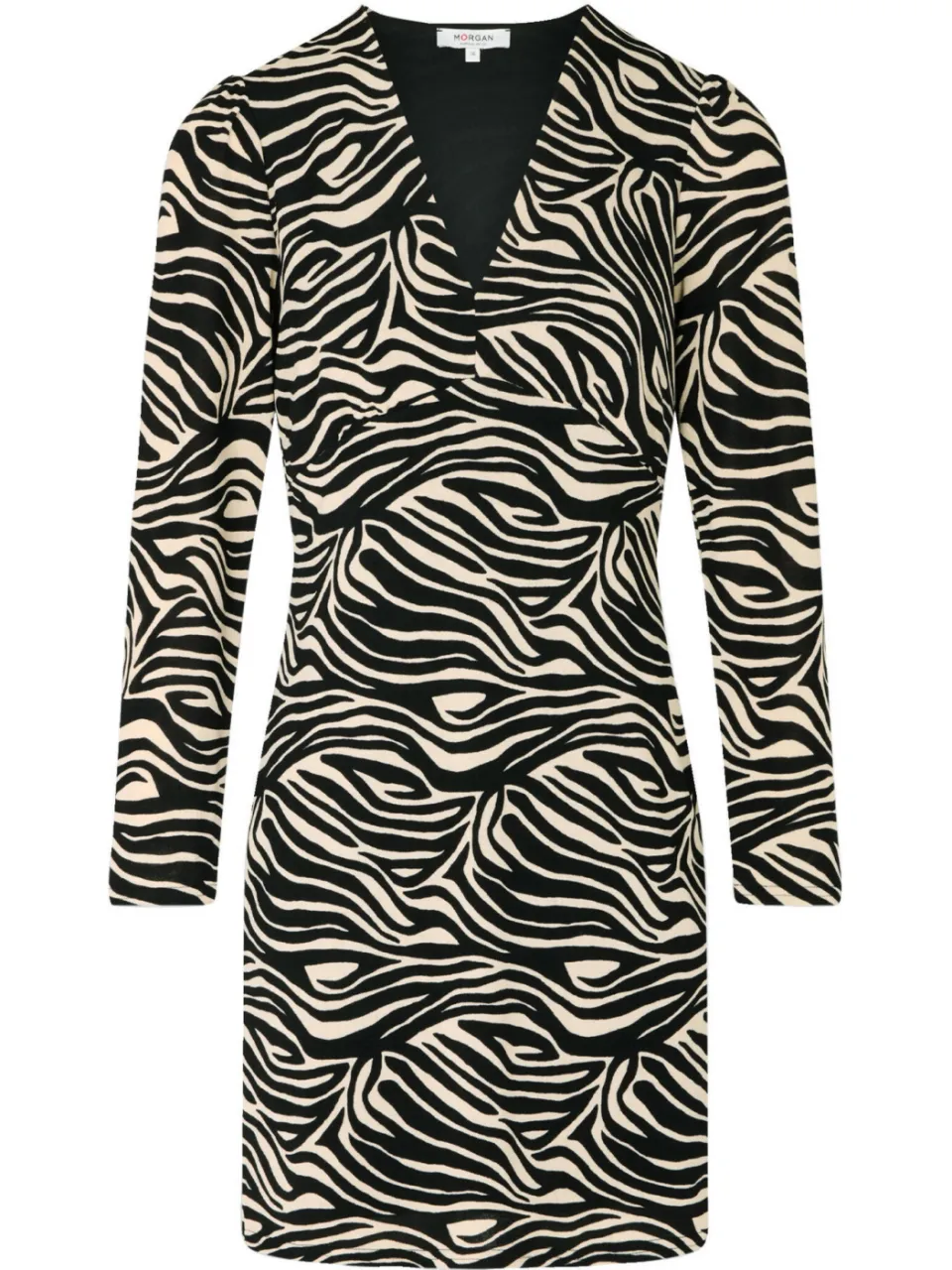Morgan korte jurk met zebraprint ecru, foto 2