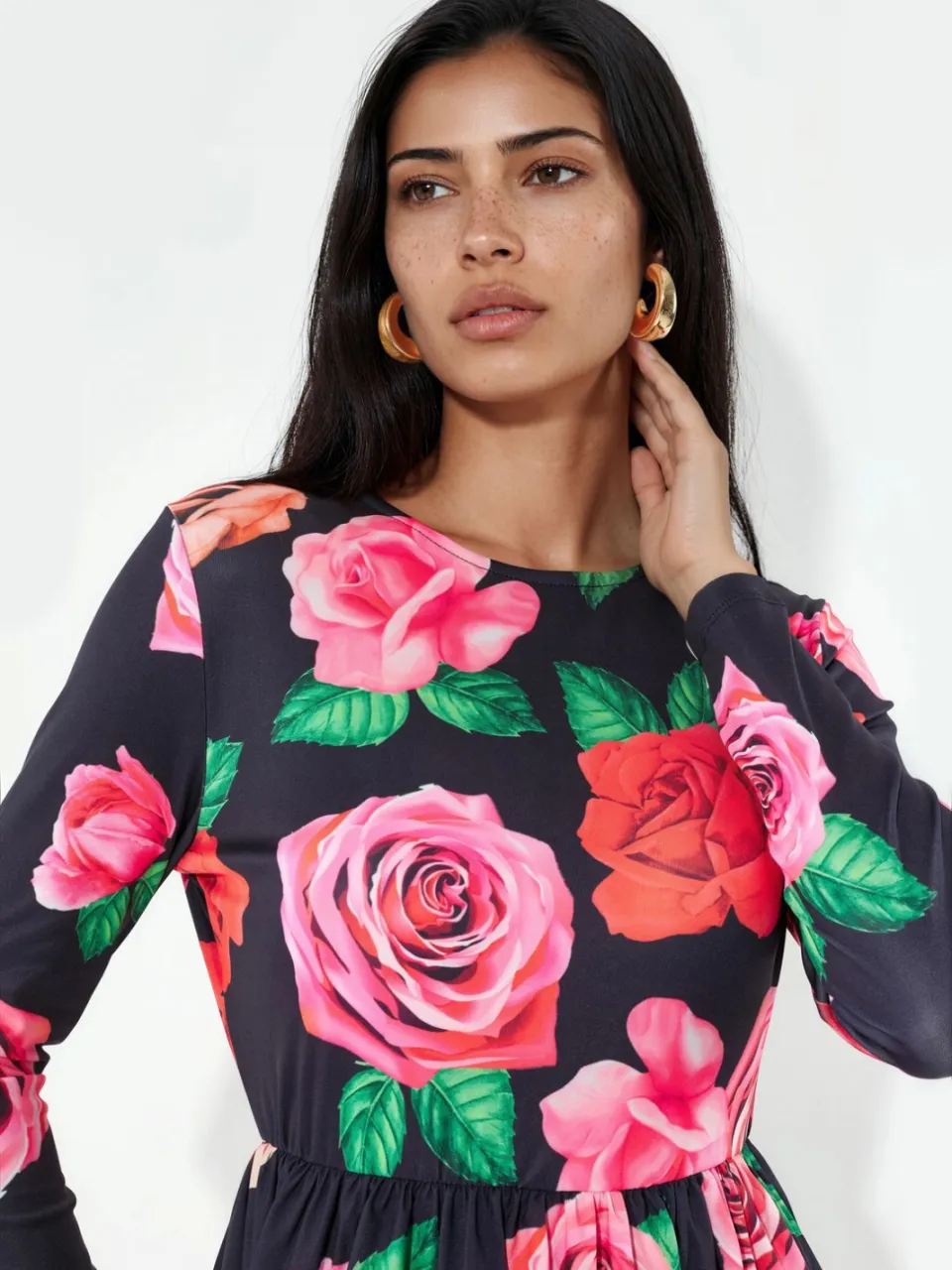 MSN Collection Bloemen Geknoopte Midi Skater Jurk veelkleurig, foto 2
