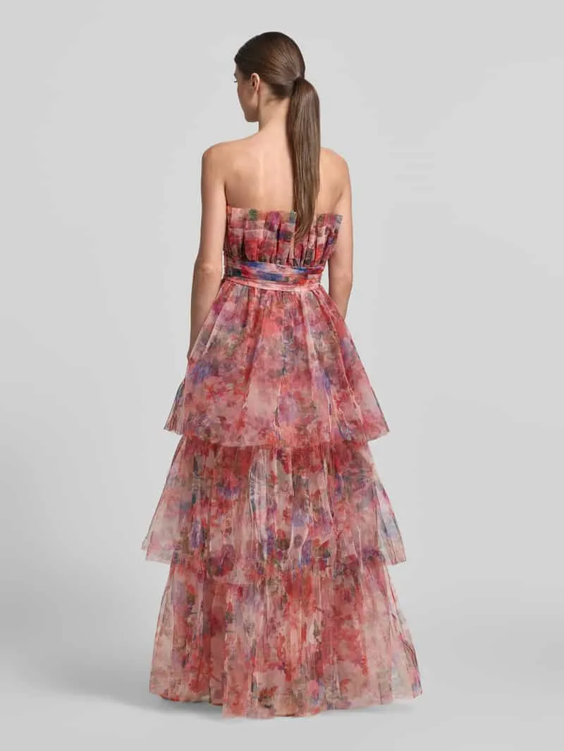 Lace & Beads maxi-jurk in off-shoulder-look met tailleband kersenrood, foto 3