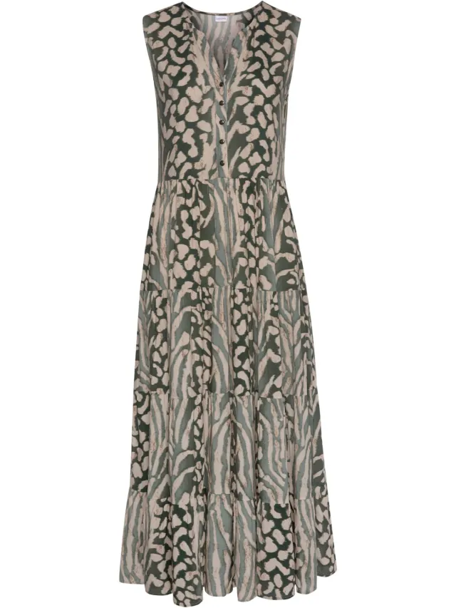 Maxi-jurk groen/taupe bedrukt, foto 2